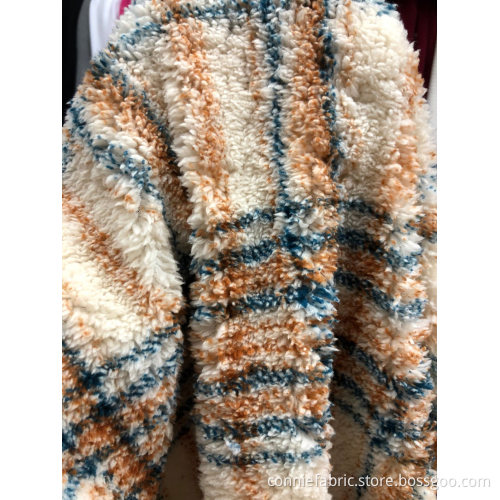 100%Polyester One Side Shuvelvteen Fleece with Check Printed